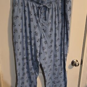 Disney Blue Pajama Pants with Cartoon Design